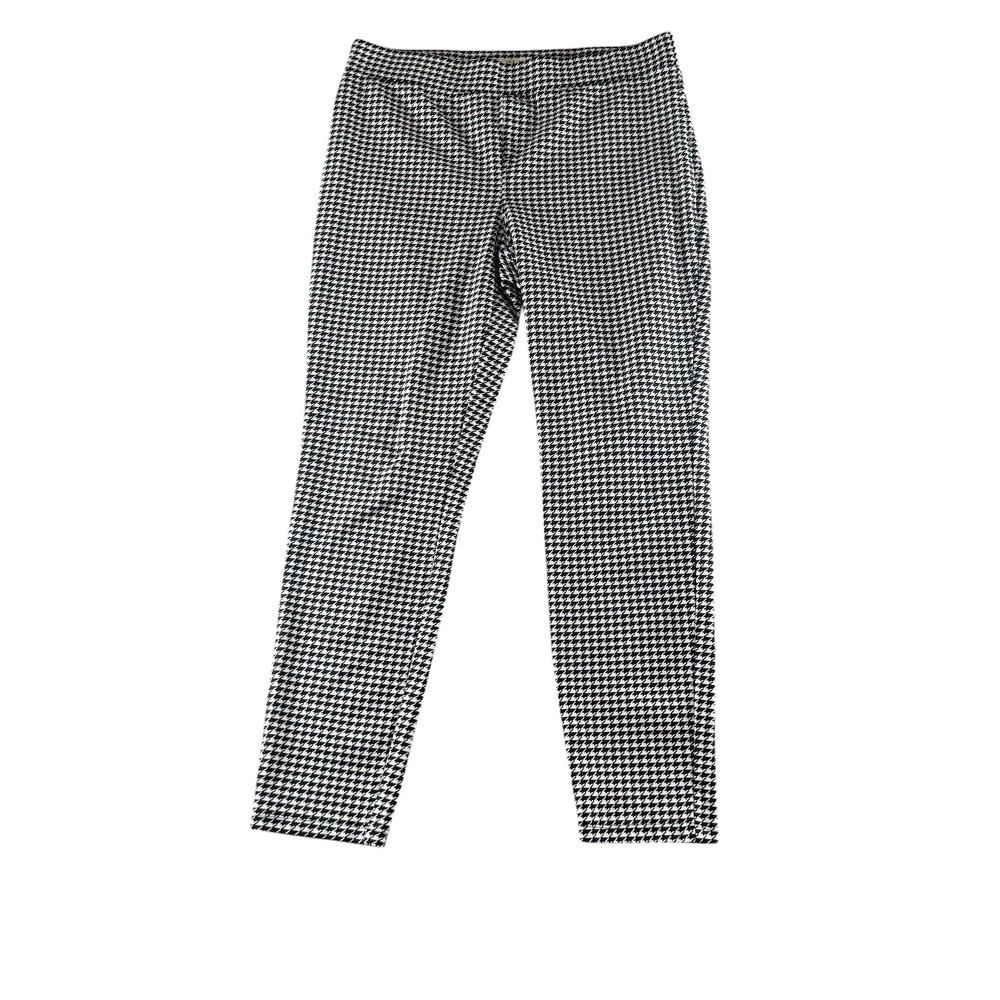 Style & Co Womens Black White Houndstooth Pull On Slim Leg Pants Size L